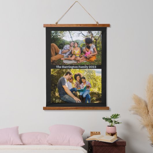 YOUR 2の写真と文字カスタム 吊り下げ型タペストリー (寝室)