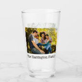 YOUR 2枚の写真と名前カスタム付け印刷ガラス タンブラーグラス (正面)