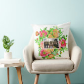 Your 2 Photos in Flower Frames装飾用クッション クッション (椅子)