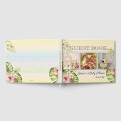 Your 3 Photosかわいいフローラ赤ちゃんシャワー ゲストブック (全面)