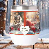 Your 4 Cat Photos Cute Christmas Insulated Tumbler