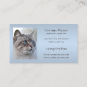 Your 4 Photos Animal Clinicまたは気にDusty Blue 名刺 (裏面)