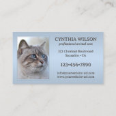 Your 4 Photos Animal Clinicまたは気にDusty Blue 名刺 (裏面)