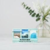 Your 4 Photos Aquaターコイズウッドポートフォリオ 名刺 (スタンド正面)