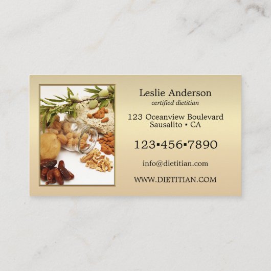 Your 4 Photos Diettitianまたは栄養士 名刺 (裏面)