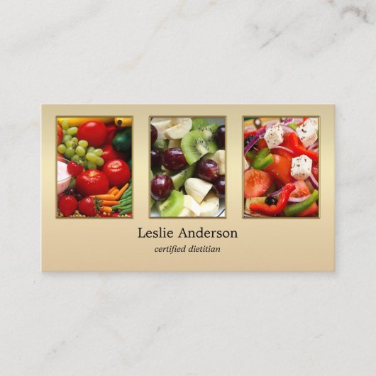 Your 4 Photos Diettitianまたは栄養士 名刺 (正面)