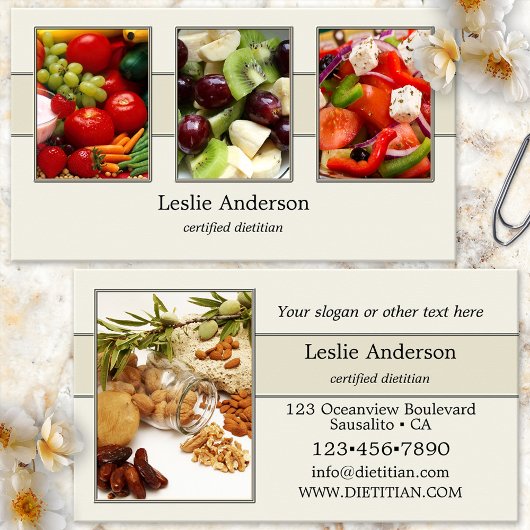 Your 4 Photos DiettitianまたはNutrionist エレガント 名刺