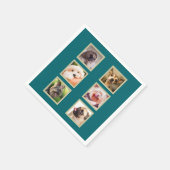 YOUR 6 PHOTOS /かわいい犬たちカスタム紙ナプキン スタンダードカクテルナプキン (角)