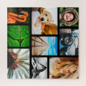 Your 9 Photo Jigsaw Puzzle Collage Framed Black ジグソーパズル (横)