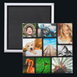 Your 9 Photo Magnet Collage Framed Black マグネット<br><div class="desc">9パーソナライズされたフォトコラージュとブラックフレーム磁石。冷蔵庫またはオフィスのホワイトボードに最適。</div>