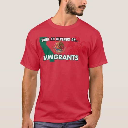 Your Agriculture Depends On Immigrants California  Tシャツ (正面)