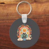 Your Anxiety Is A Lying Motivation Groovy Flower  キーホルダー (正面)