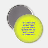 Your are My Sunshine 2 1/4"ラウンドマグネット マグネット (正面/裏面)