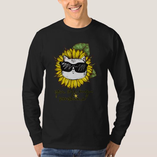 Your Are My Sunshine Cat Sunflower Cat Tシャツ (正面)