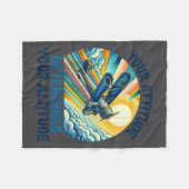 Your Attitude Determines Your Altitude Motivationa フリースブランケット (正面(横))