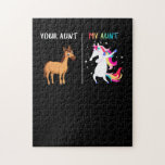 Your Aunt My Aunt Funny Niece Auntie Unicorn ジグソーパズル<br><div class="desc">This cute unicorn design expresses love for your best auntie who loves magical unicorns. Perfect for those with a cool Aunt! Funny birthday gift for the best Unicorn Aunt ever to get from her niece or nephew.</div>
