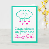 Your Baby Girl Greeting Cardおめでとう カード (黄色い花)