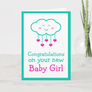 Your Baby Girl Greeting Cardおめでとう カード