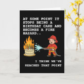 Your Birthday Cake is a Fire Hazard Firefighter カード (黄色い花)