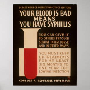 Your Blood Is Bad Means You Have Syphilis Vintage ポスター