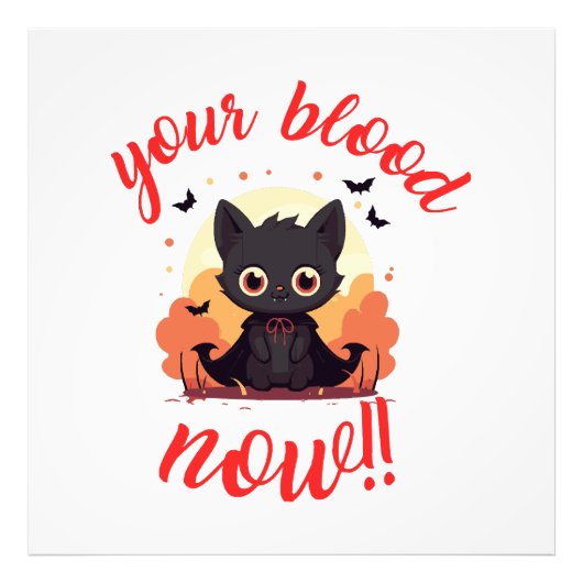 YOUR BLOOD NOW!! - ヴァンパイア子猫 フォトプリント            (正面)