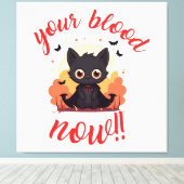 YOUR BLOOD NOW!! - ヴァンパイア+子猫 キャンバスプリント (インサイチュ (ウッドフロア))