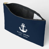Your Boat Name Anchor Blue アクセサリーポーチ (見開き)