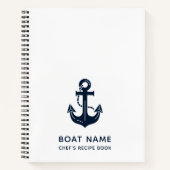 Your Boat Name Anchor Blue ノートブック (正面)