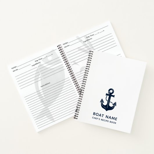 Your Boat Name Anchor Blue ノートブック (内部)