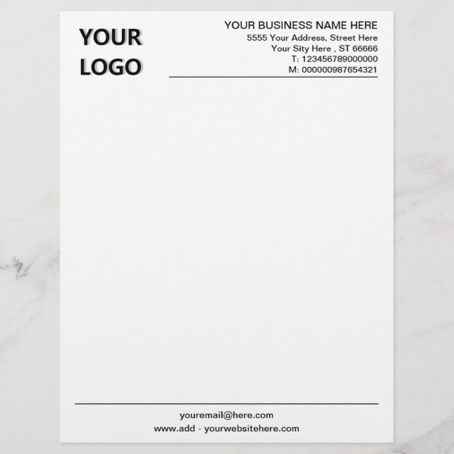 Your Branded Custom Business Letterhead Example レターヘッド (正面)