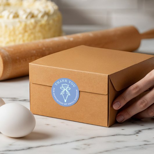 Your Business Bakery Pastry Bag Tealありがとう ラウンドシール