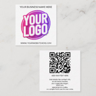 Your Business Company Team Logo and QR Code & Text スクエア名刺
