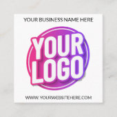 Your Business Company Team Logo and QR Code & Text スクエア名刺 (正面)