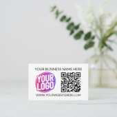Your Business Company Team Logo & QR Code and Text 名刺 (スタンド正面)
