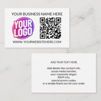 Your Business Company Team Logo & QR Code and Text 名刺