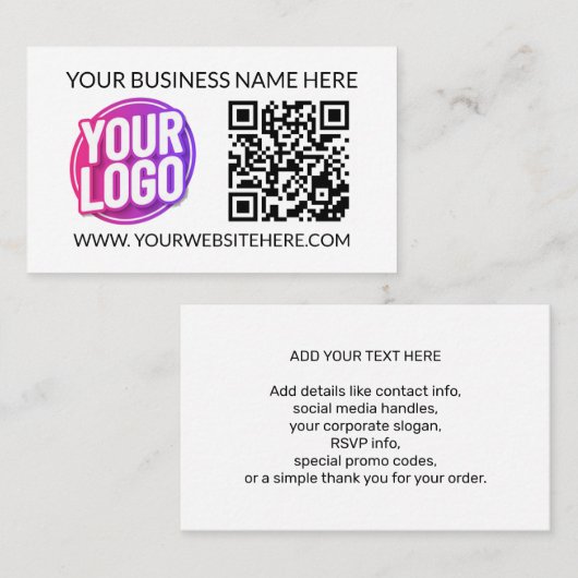 Your Business Company Team Logo & QR Code and Text 名刺 (正面/裏面)