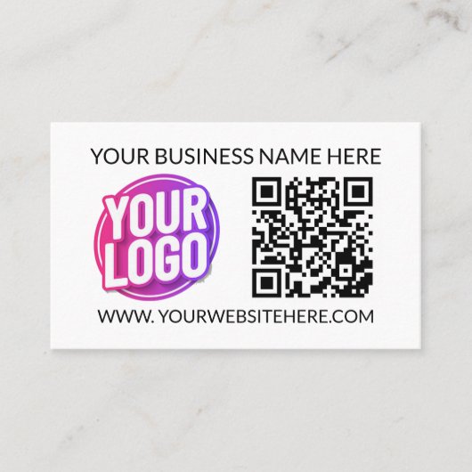 Your Business Company Team Logo & QR Code and Text 名刺 (正面)