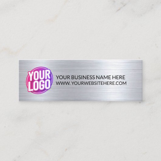 Your Business Company Team Logo & QR Code & Text スキニー名刺 (正面)