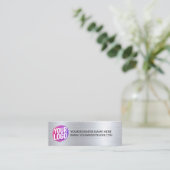 Your Business Company Team Logo & QR Code & Text スキニー名刺 (スタンド正面)