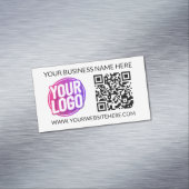 Your Business Company Team Logo & QR Code & Text マグネット名刺 (インサイチュ)