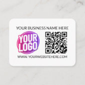 Your Business Company Team Logo & QR Code & Text 名刺 (正面)