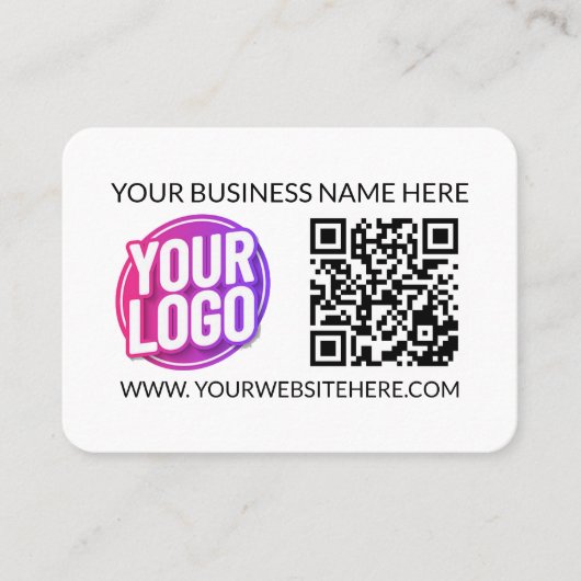Your Business Company Team Logo & QR Code & Text 名刺 (正面)