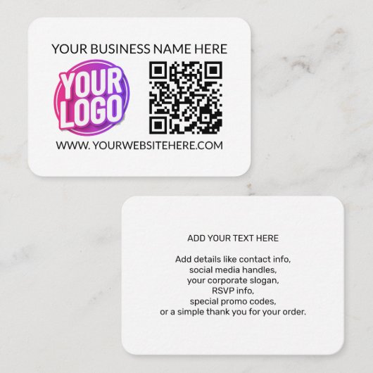 Your Business Company Team Logo & QR Code & Text 名刺 (正面/裏面)