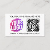 Your Business Company Team Logo & QR Code & Text 名刺 (正面)