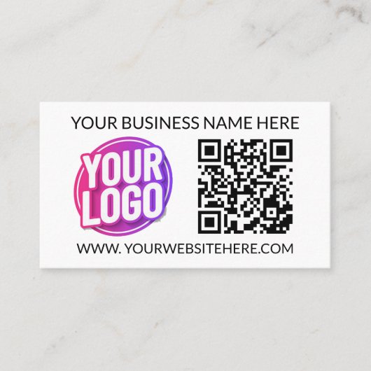 Your Business Company Team Logo & QR Code & Text 名刺 (正面)