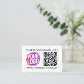 Your Business Company Team Logo & QR Code & Text 名刺 (スタンド正面)