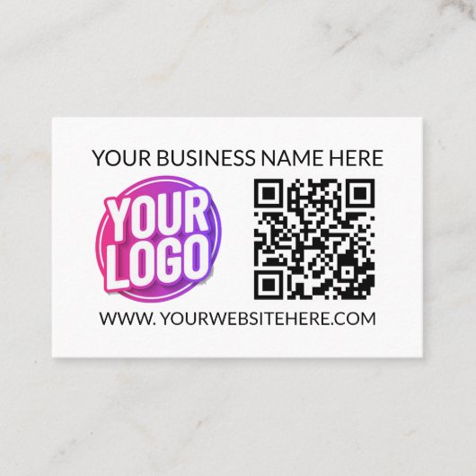 Your Business Company Team Logo & QR Code & Text 名刺 (正面)