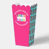 Your Business Logo and QR Code Popcorn Box Example フェイバーボックス (裏面)