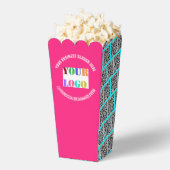 Your Business Logo and QR Code Popcorn Box Example フェイバーボックス (はじけた状態)
