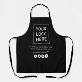 Your Business Logo and Text Company ブランドの黒色 エプロン (正面)